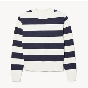 Joe Fresh Navy and Cream Striped Crew Neck Sweater